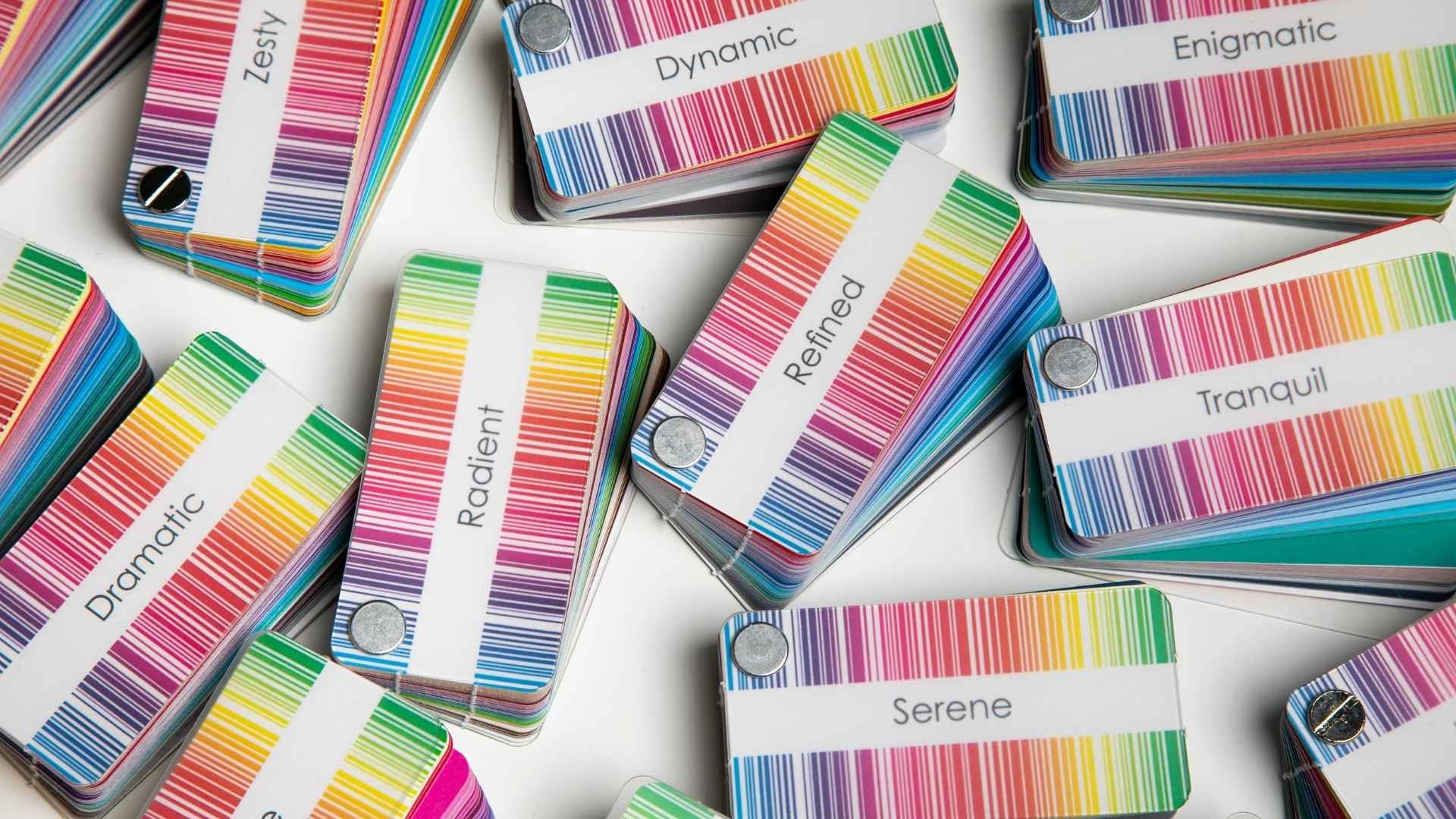Colour cards given after a colour analysis 
